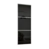 Linear Sliding Wardrobe Door 3 Panel Black Glass With Silver Frame (W)914mm