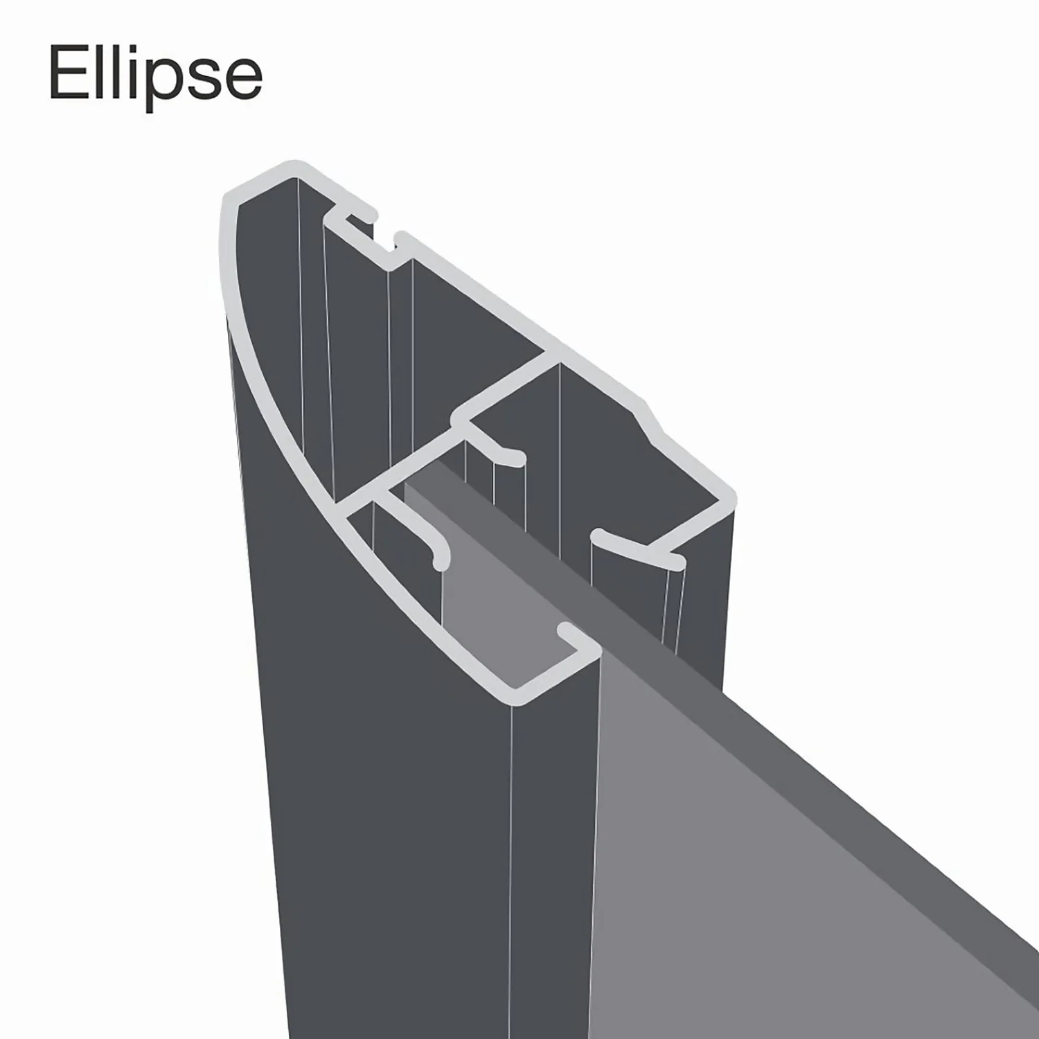 Ellipse Sliding Wardrobe Door 1 Panel Mirror With Aluminium Frame (W)914mm - Image 3