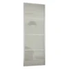 Ellipse Sliding Wardrobe Door 4 Panel Arctic White Glass With Aluminium Frame (W)762mm