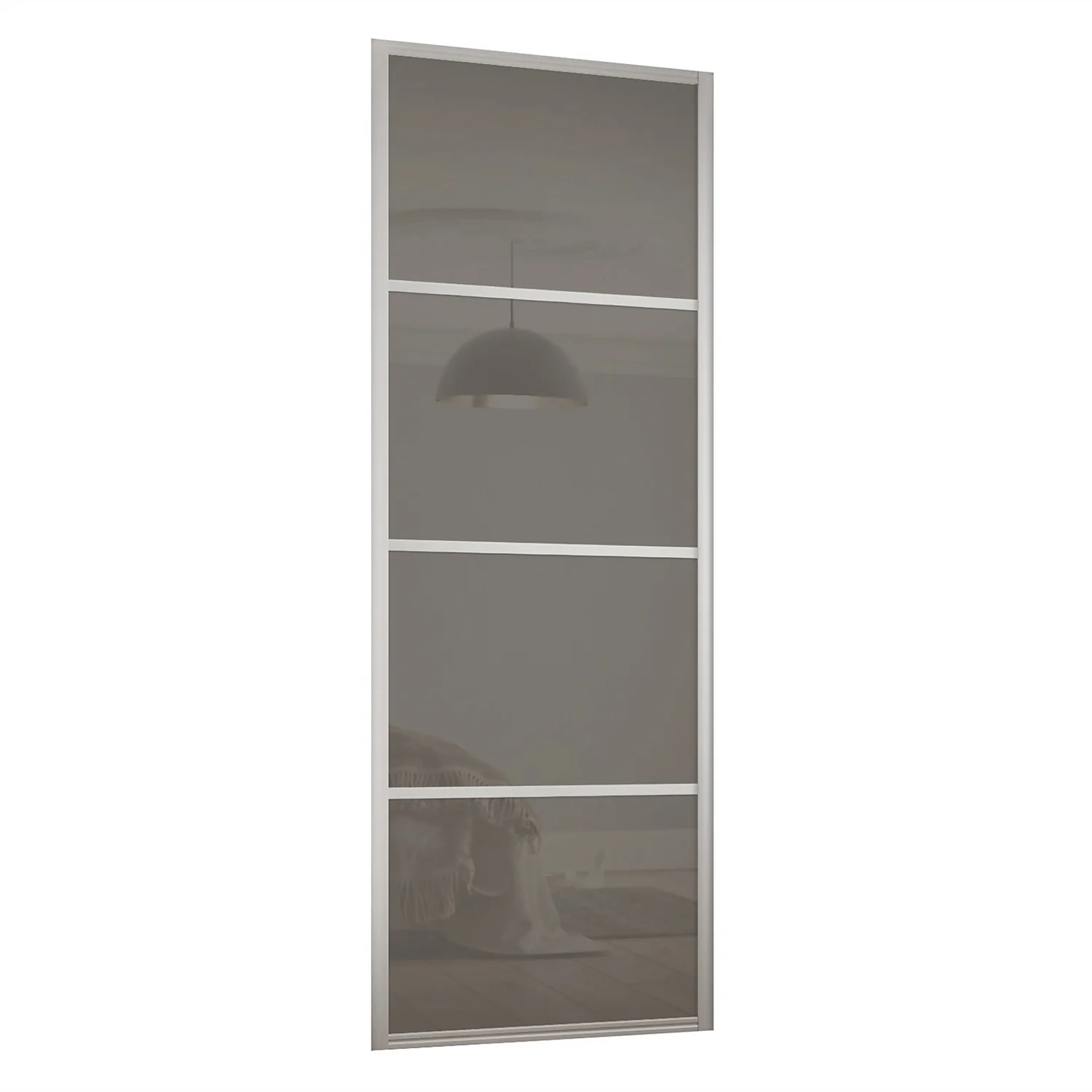 Ellipse Sliding Wardrobe Door 4 Panel Cappuccino Glass With Aluminium Frame (W)762mm