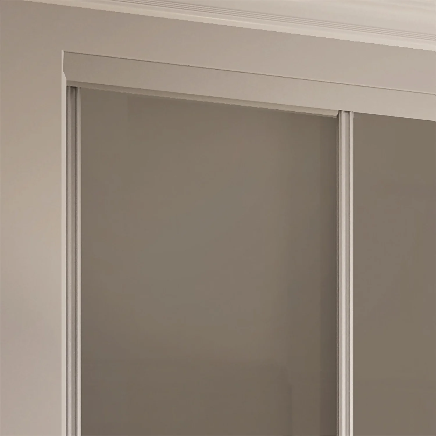 Duo Sliding Wardrobe Door Cappuccino Glass With Aluminium Frame (W)914mm - Image 3