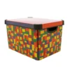 Curver Stockholm Bright Blocks Plastic Deco Storage Box Multi Colour 22L