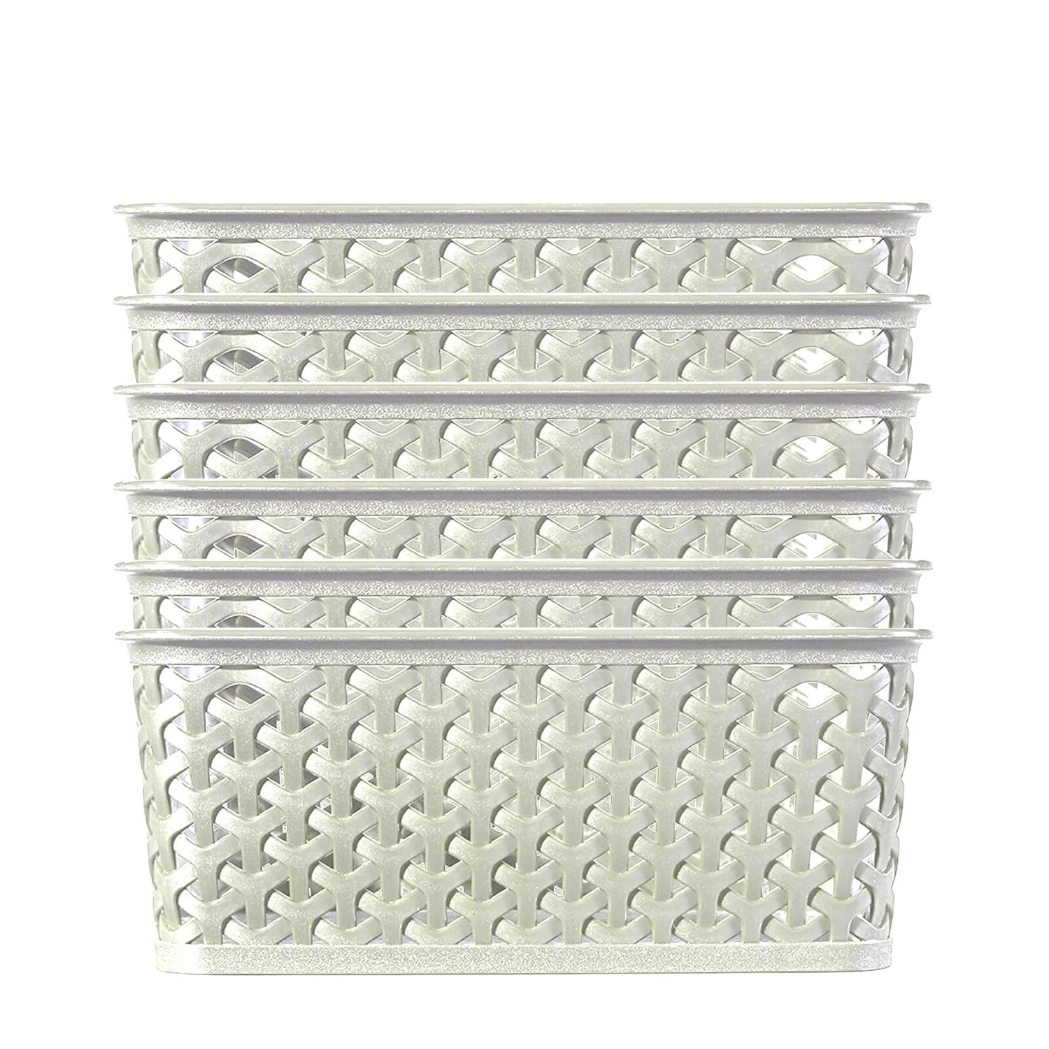 Curver My Style Medium Rectangular Plastic Storage Basket - Vintage White - 13L - Image 5