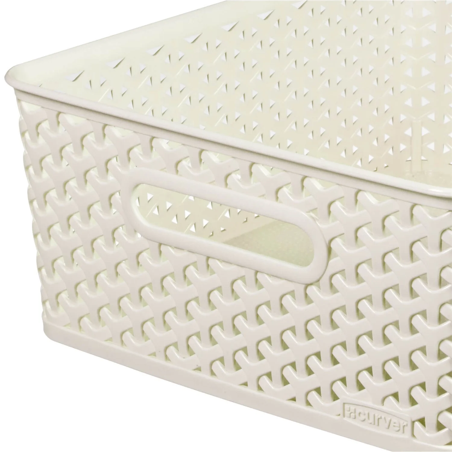 Curver My Style Medium Rectangular Plastic Storage Basket - Vintage White - 13L - Image 6