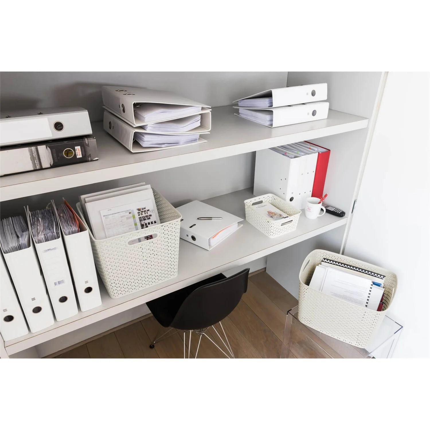 Curver My Style Medium Rectangular Plastic Storage Basket - Vintage White - 13L - Image 4