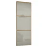 Linear Sliding Wardrobe Door 3 Panel Arctic White Glass With Oak Frame (W)762mm