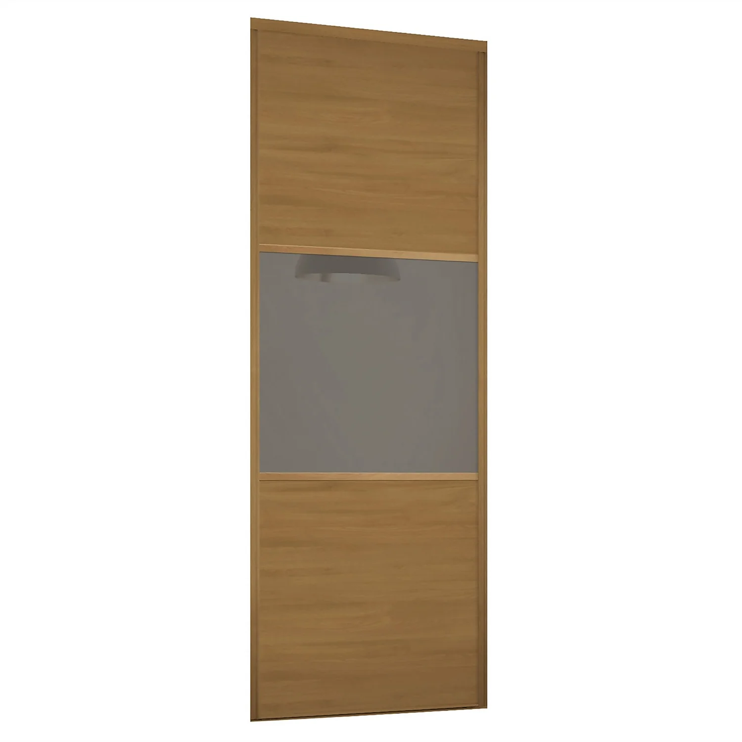 Linear Sliding Wardrobe Door 3 Panel Oak / Cappuccino Glass With Oak Frame (W)762mm