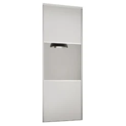 Linear Sliding Wardrobe Door 3 Panel White / Mirror With White Frame (W)762mm
