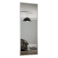 Ellipse Sliding Wardrobe Door 1 Panel Mirror With Aluminium Frame (W)610mm