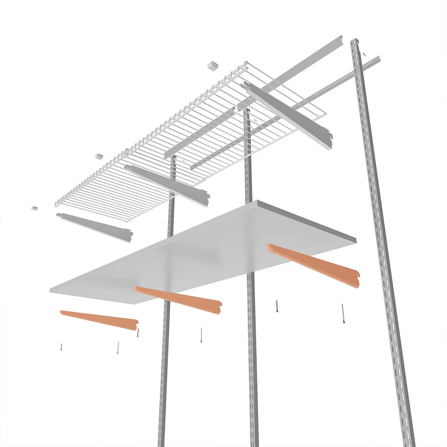 None Double Slot Bracket - White -220mm - Image 3