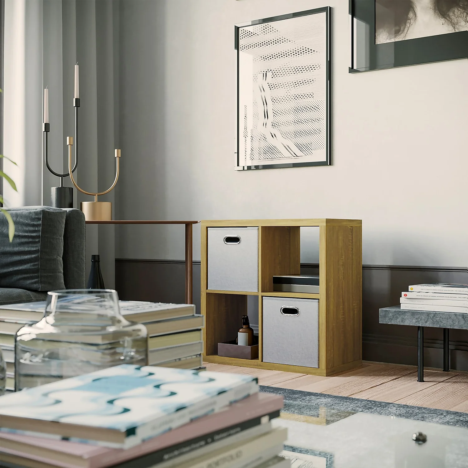 Clever Cube Fabric Insert - Woven Silver - Image 3