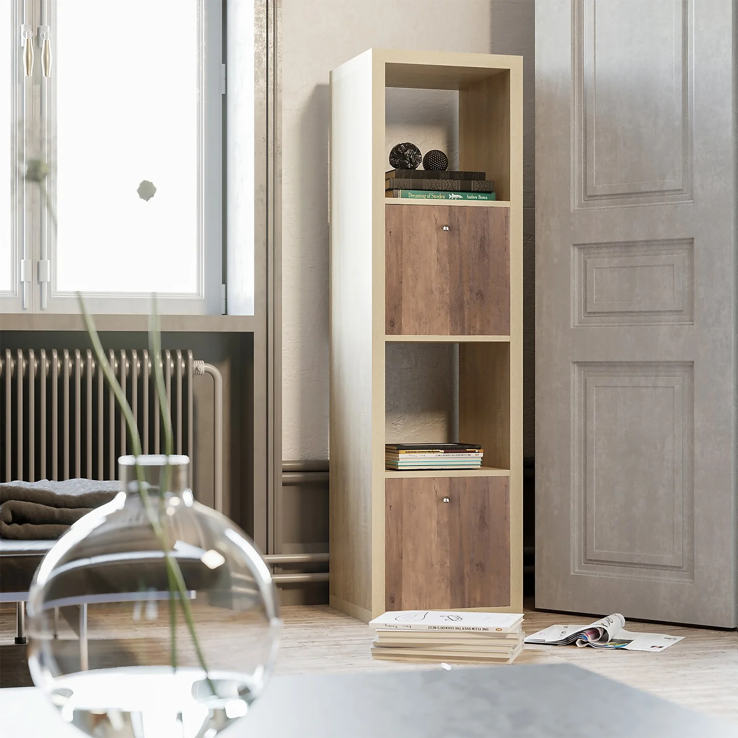 Clever Cube 4x1 Storage Unit - Oak - Image 2