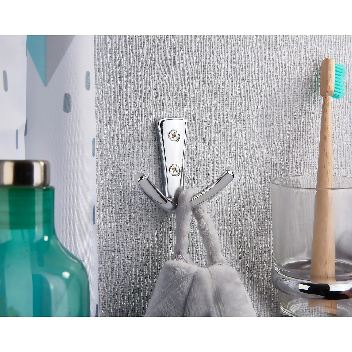 Modern Twin Hook - Chrome - Image 3