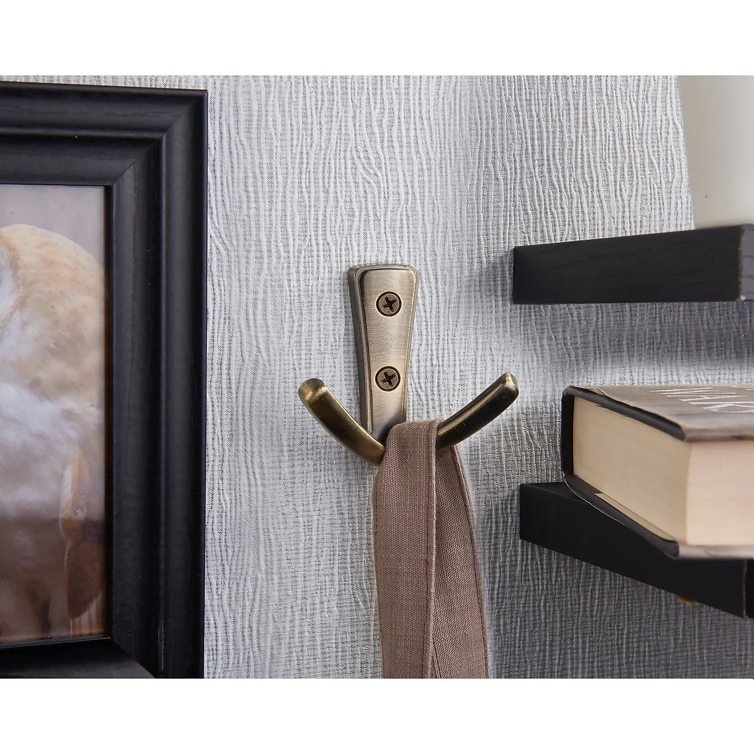 Modern Twin Hook - Antique Brass - Image 3