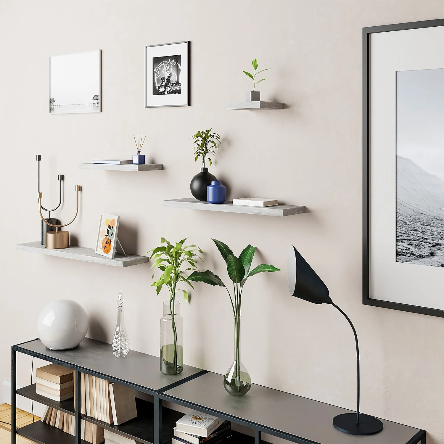 Floating Shelf - Grey Oak - 1200 X 240 X 38mm - Image 2