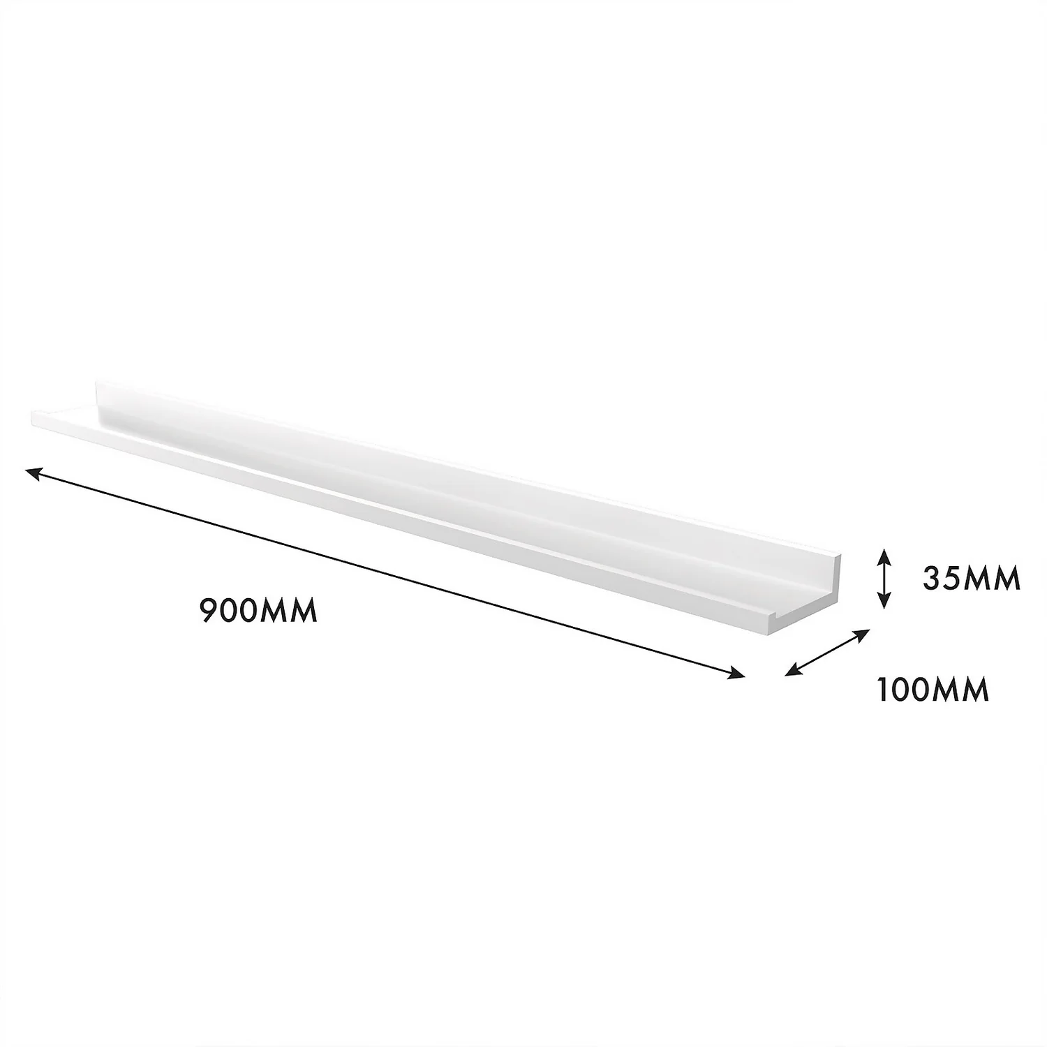 Flexi Storage Decorative Shelving Photo Shelf - White Matt - 900x35x100mm - Image 4