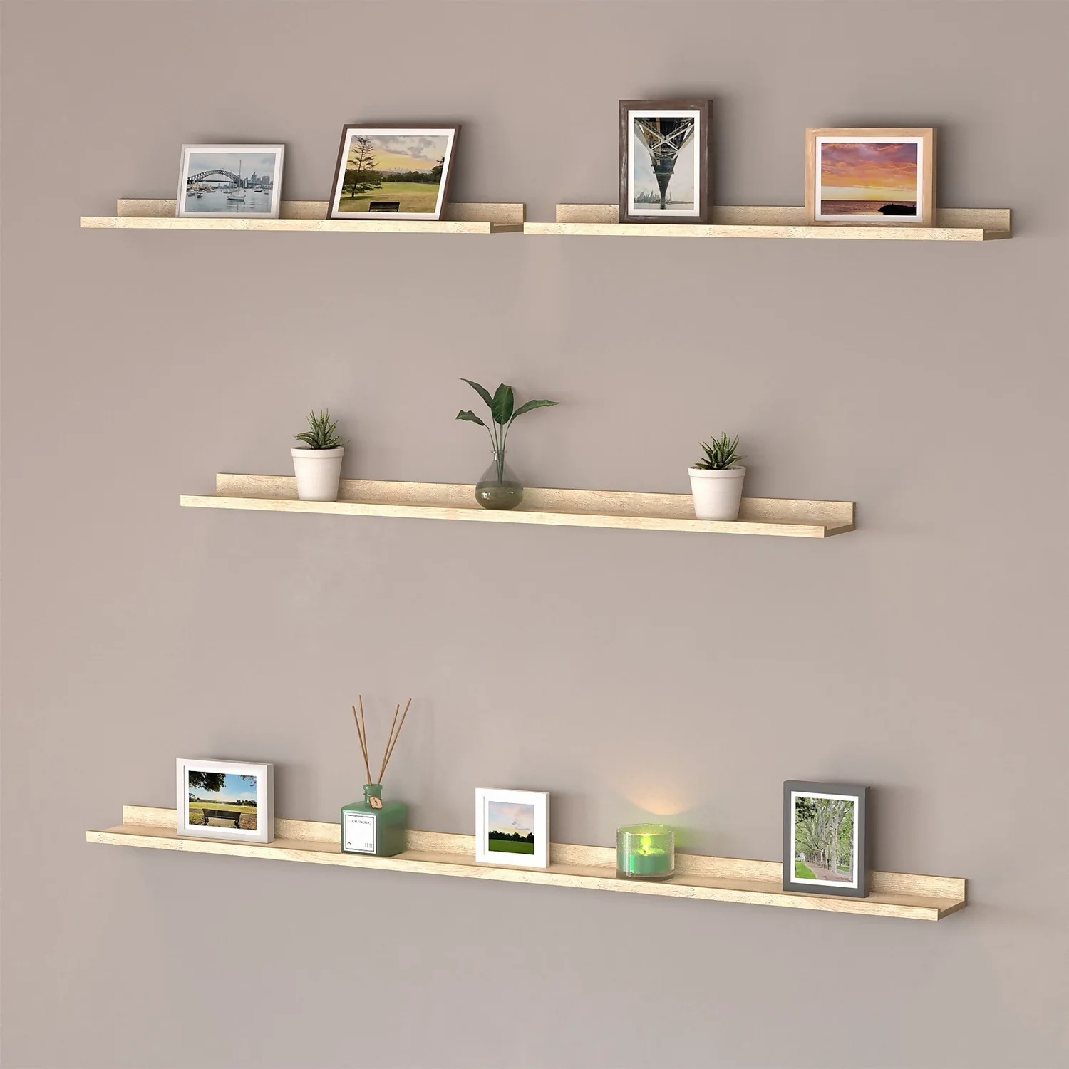 Flexi Storage Decorative Shelving Photo Shelf - Sanoma Oak - 1200x35x100mm - Image 2
