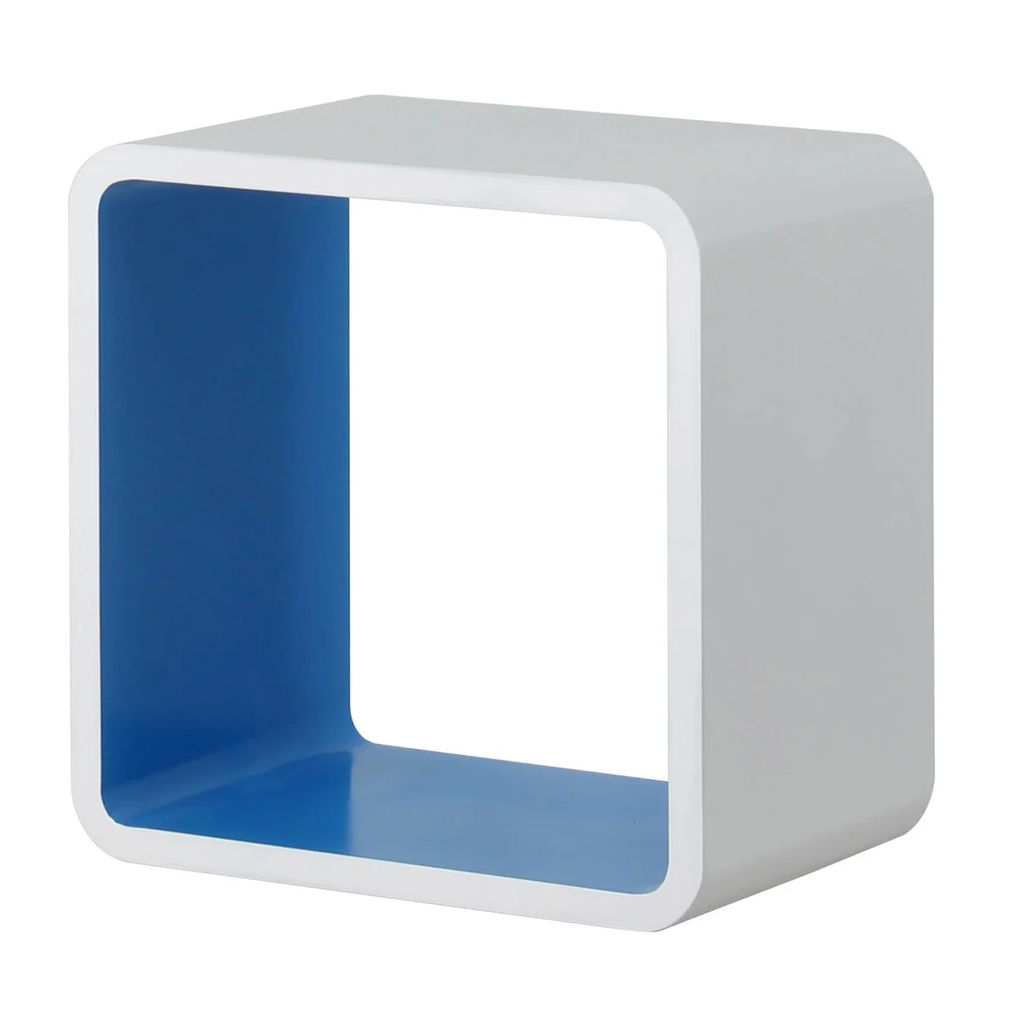 Cube Wall Shelf - White And Blue