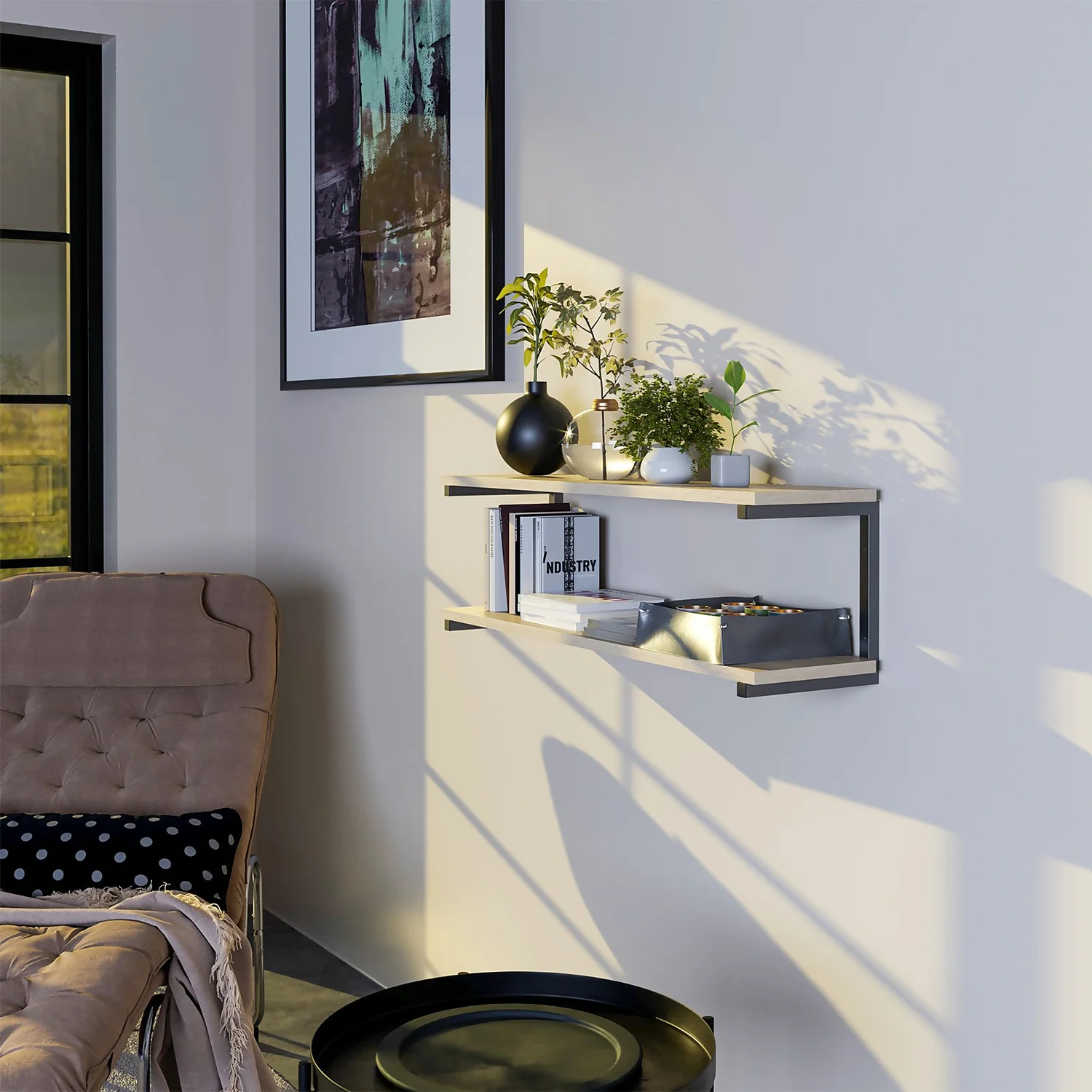 None Double U Shelf Bracket - Black - 330x300mm - Image 2