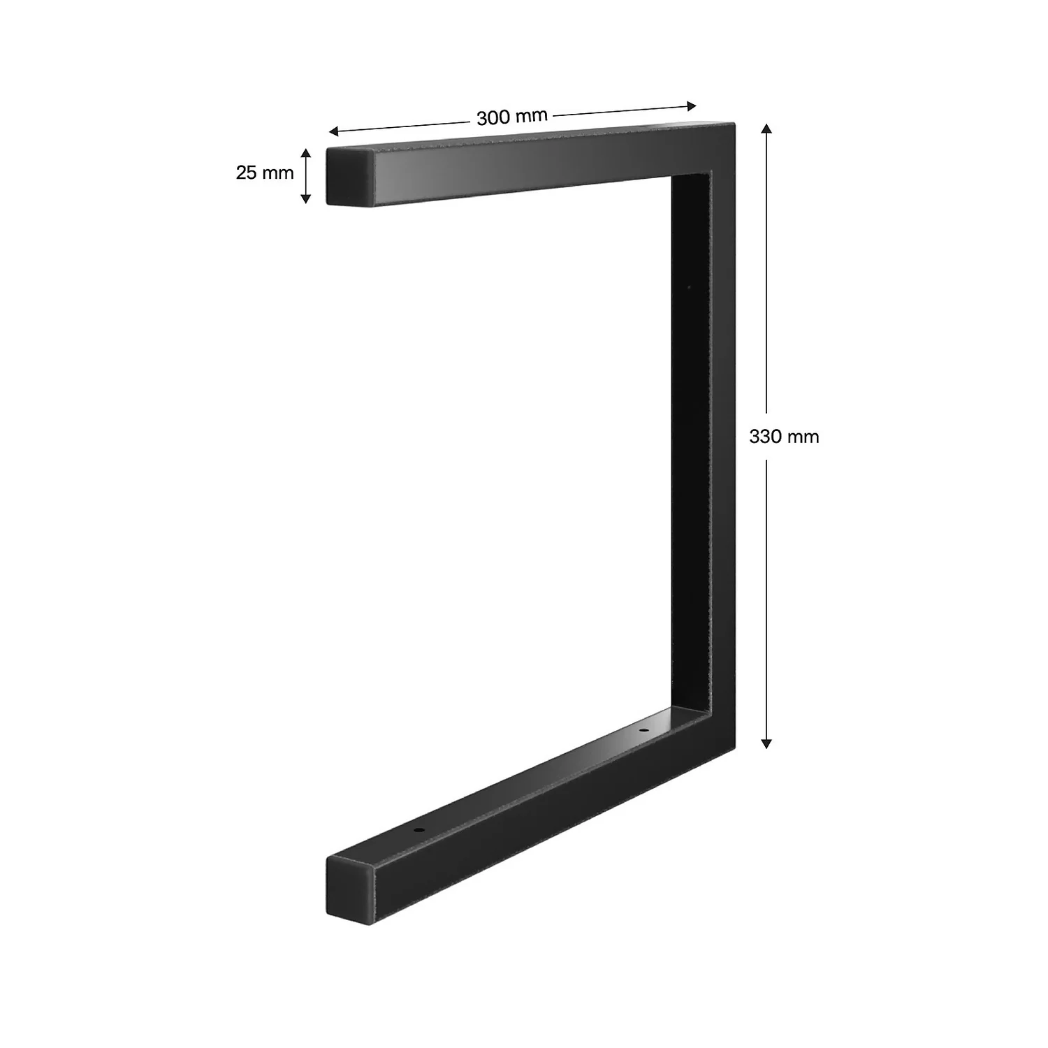 None Double U Shelf Bracket - Black - 330x300mm - Image 6