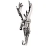 None Silver Finish Stag Head Coat Hook