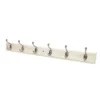 6 Coat Satin Nickel Hooks On Cream Stepped Board