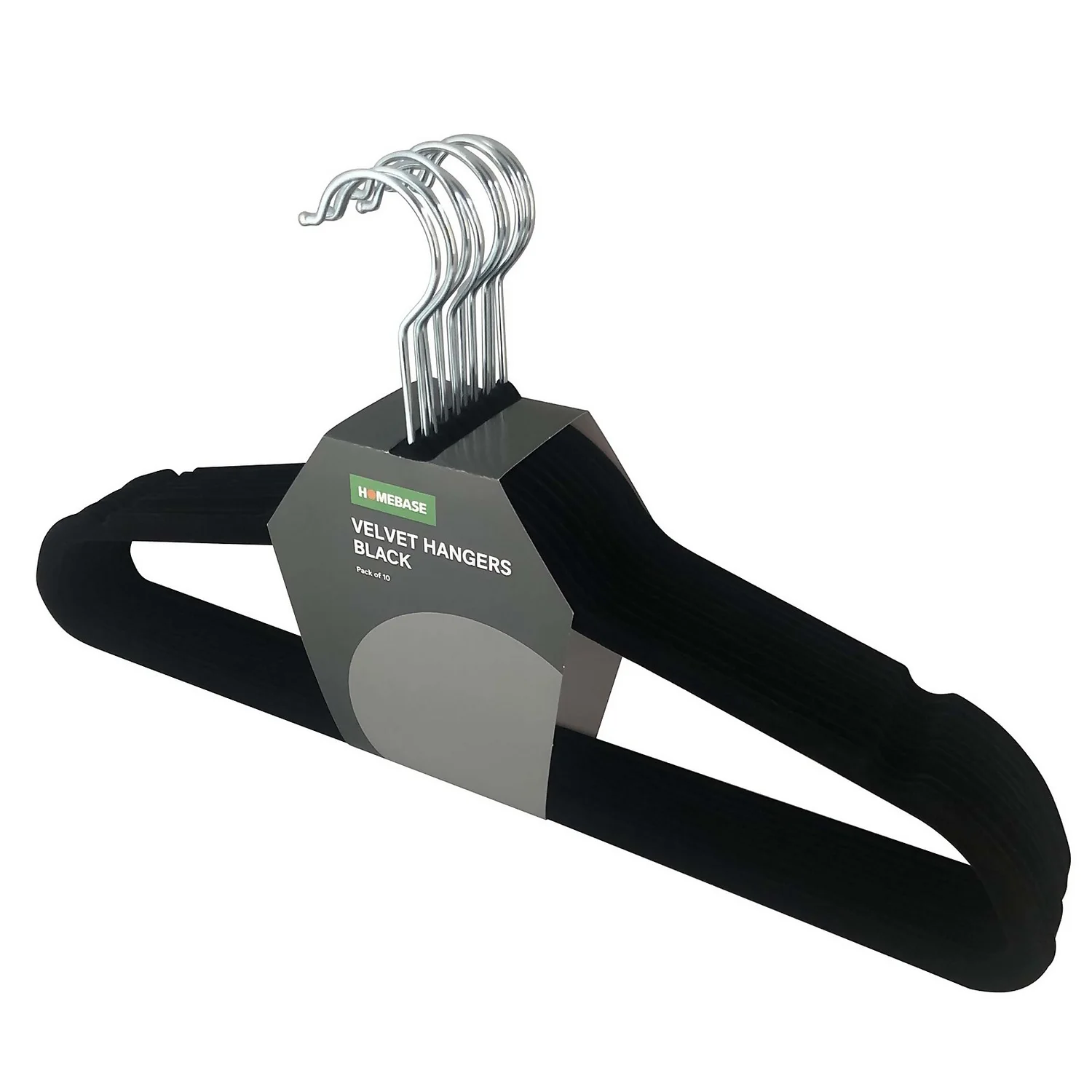 Black Velvet Clothes Hangers - 10 Pack