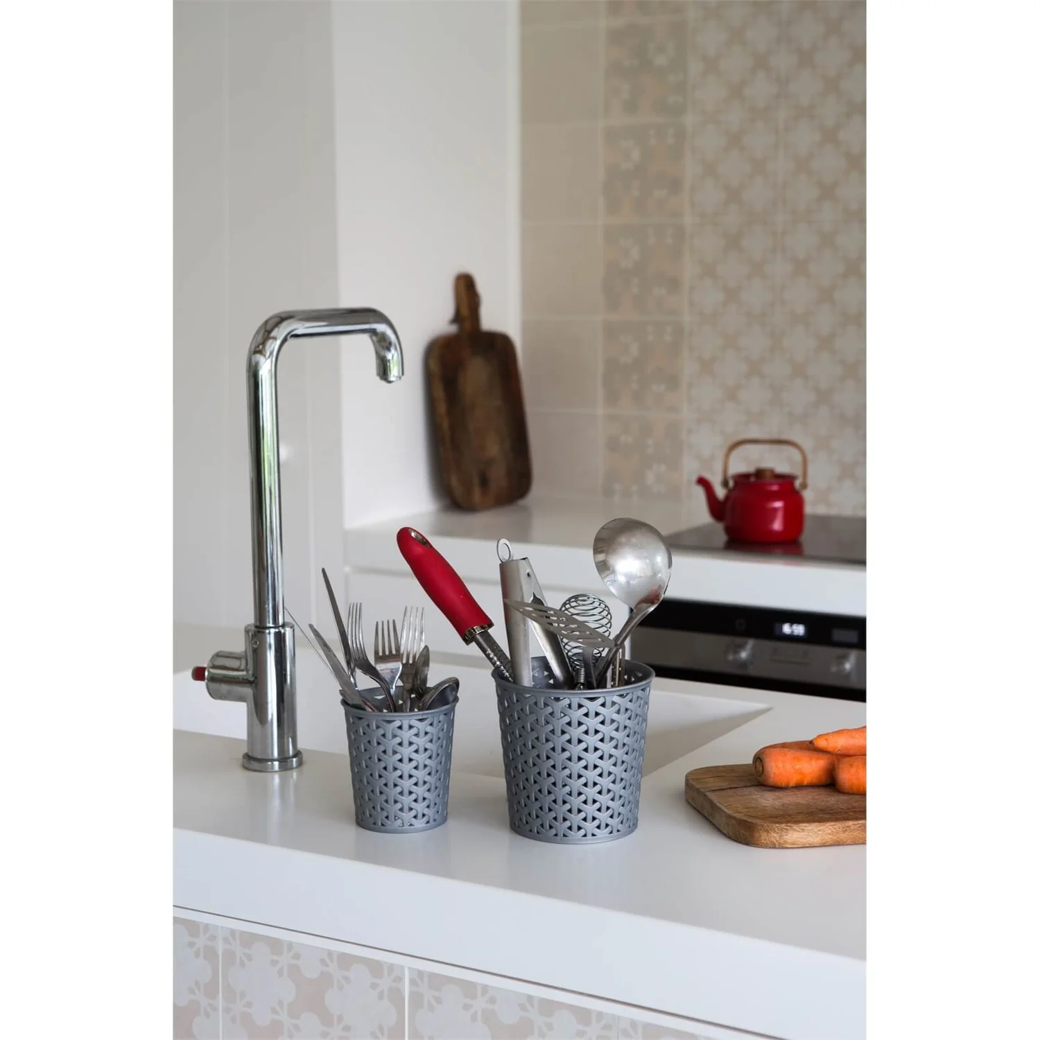 Curver My Style Large 1.6L Round Plastic Storage Organiser - Grey - Image 5