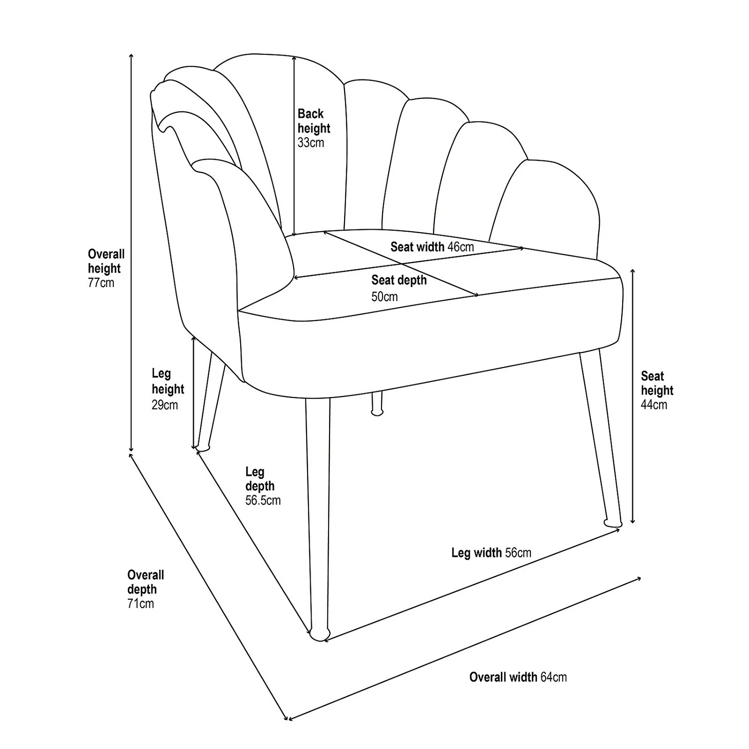 Sophia Scallop Occasional Chair - Cerise - Image 4