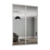 Shaker 2 Door Sliding Wardrobe Kit Mirror With White Frame (W)1449 X (H)2260mm