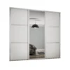 Shaker 3 Door Sliding Wardrobe Kit White Panel / Mirror With White Frame (W)2592 X (H)2260mm