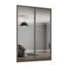 Shaker 2 Door Sliding Wardrobe Kit Mirror With Stone Grey Frame (W)1145 X (H)2260mm