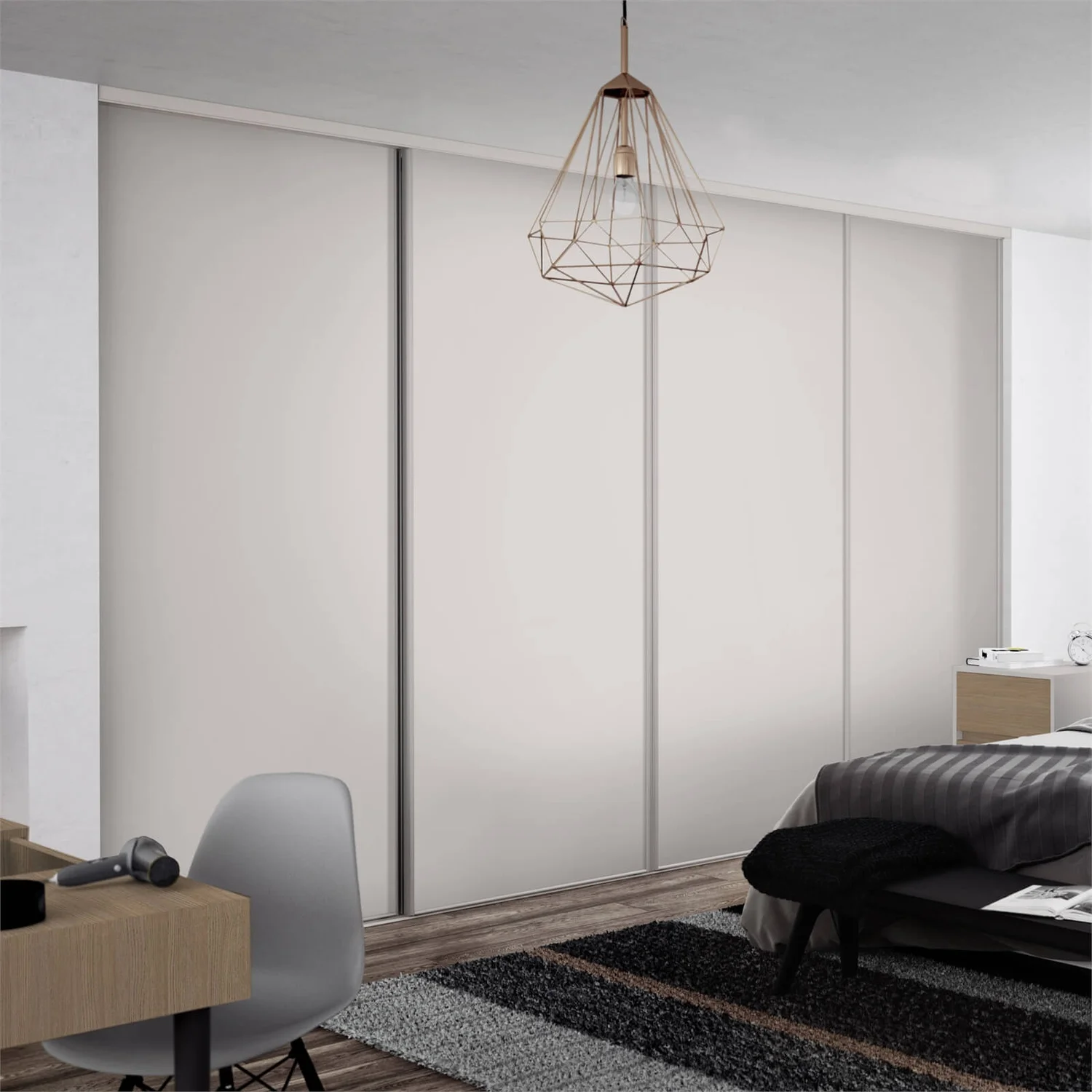Classic 4 Door Sliding Wardrobe Kit Dove Grey Panel (W)2370 X (H)2260mm - Image 2