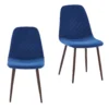Perth Velvet Diamond Back Dining Chair - Set Of 2 - Navy
