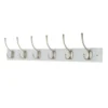 6 Victorian Satin Nickel Hooks On White Bloc Board