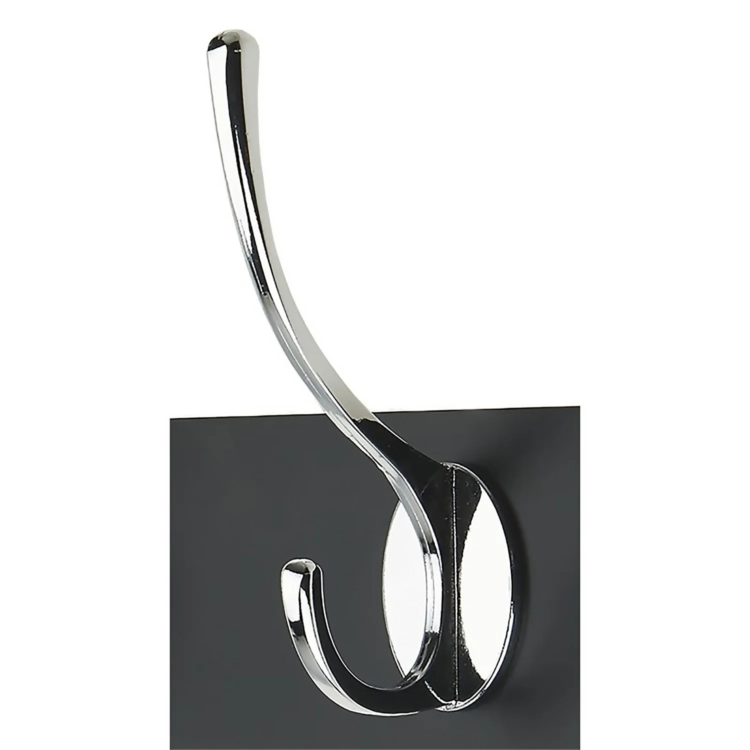 4 Victorian Chrome Hooks On Black Bloc Board - Image 4