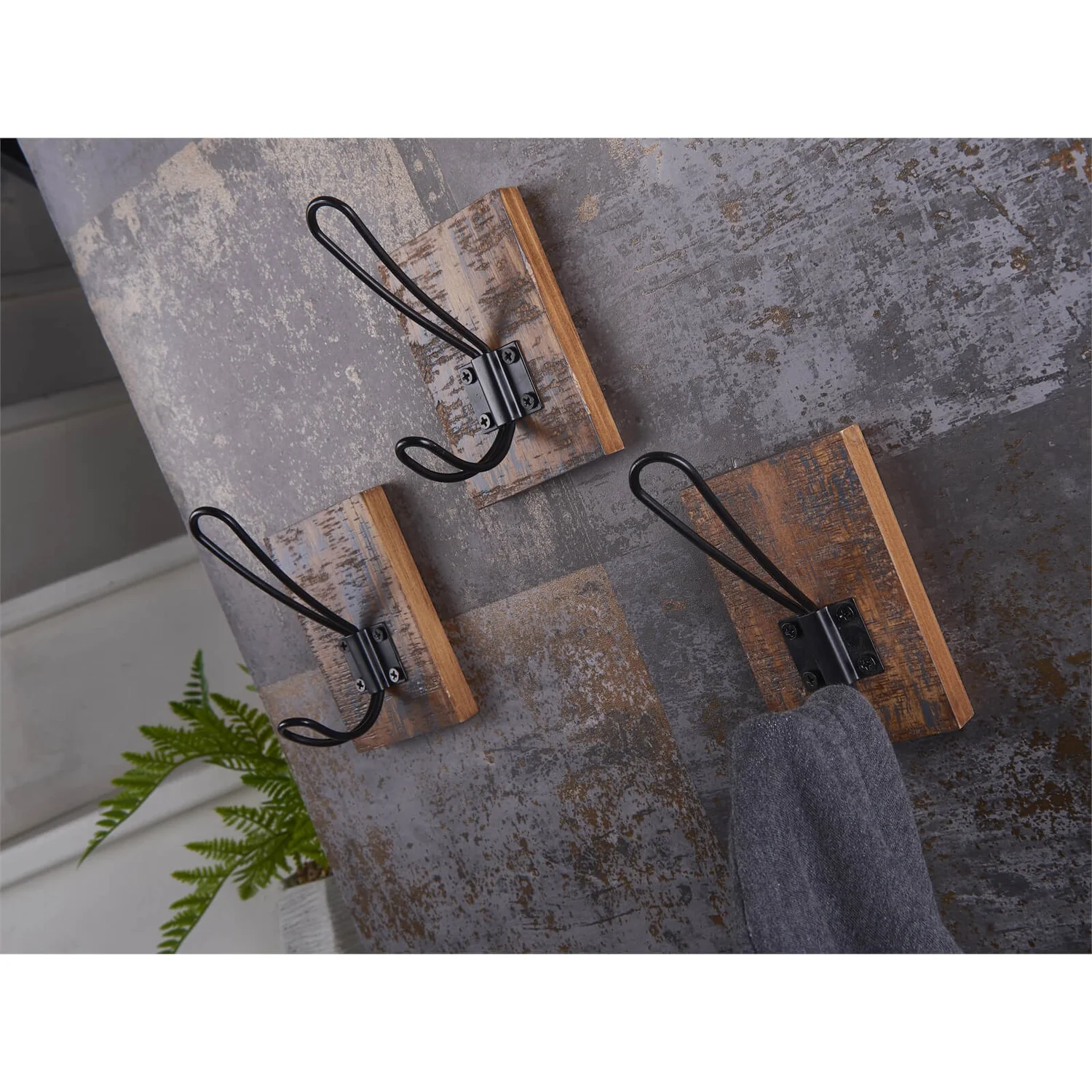 Black Wire Hook On Antique Board - 3 Pack - Image 3