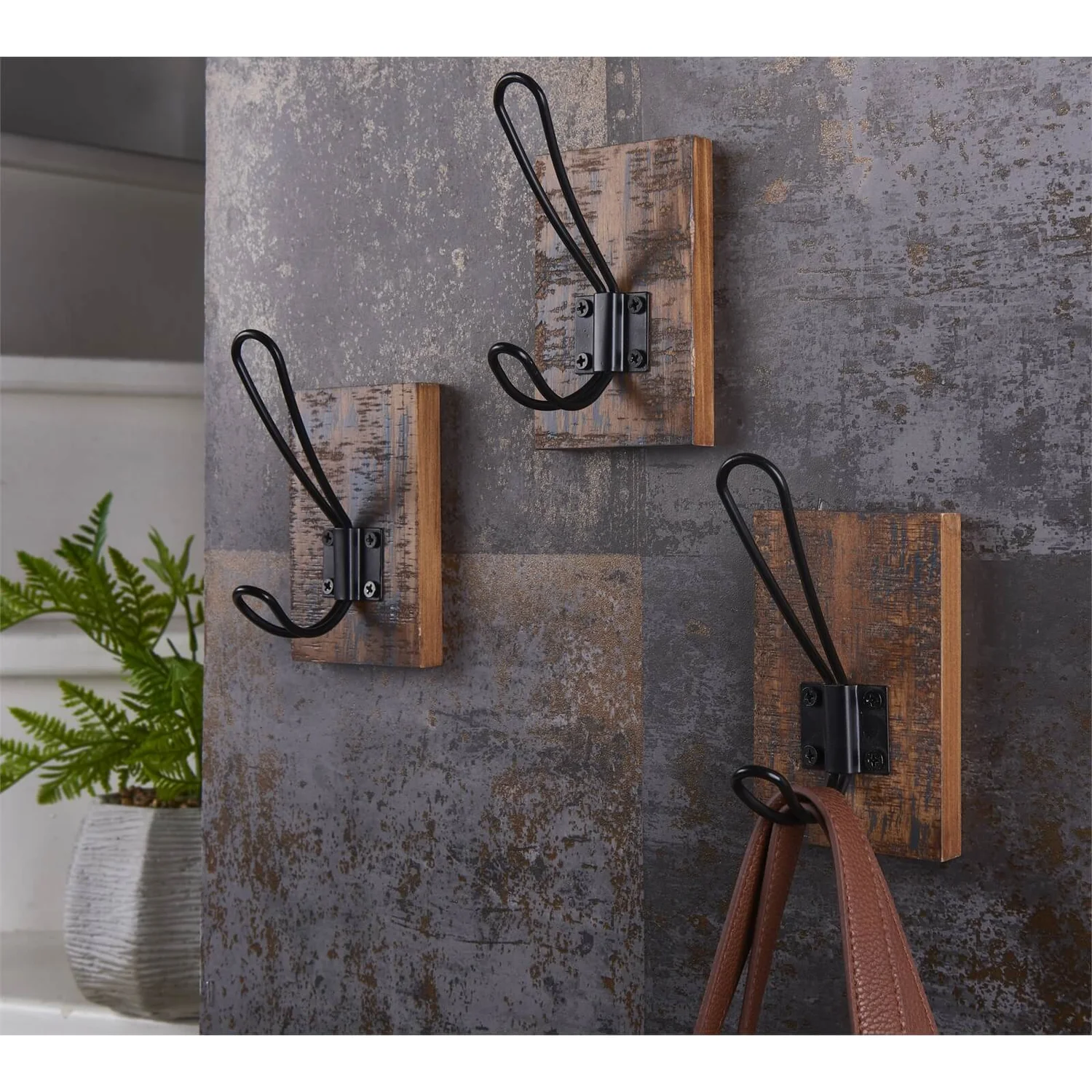 Black Wire Hook On Antique Board - 3 Pack - Image 2