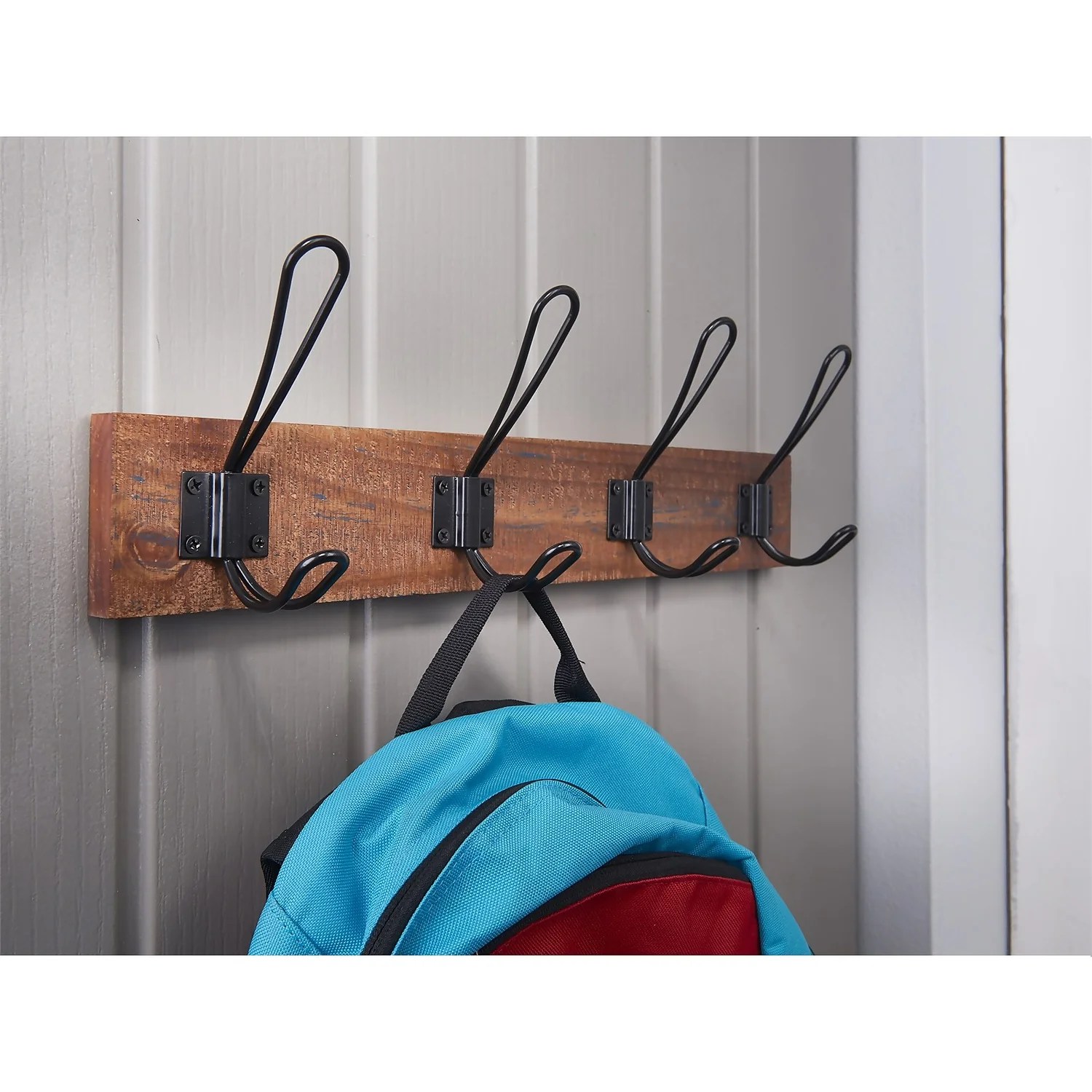 4 Black Wire Hook On Antique Board - Image 2