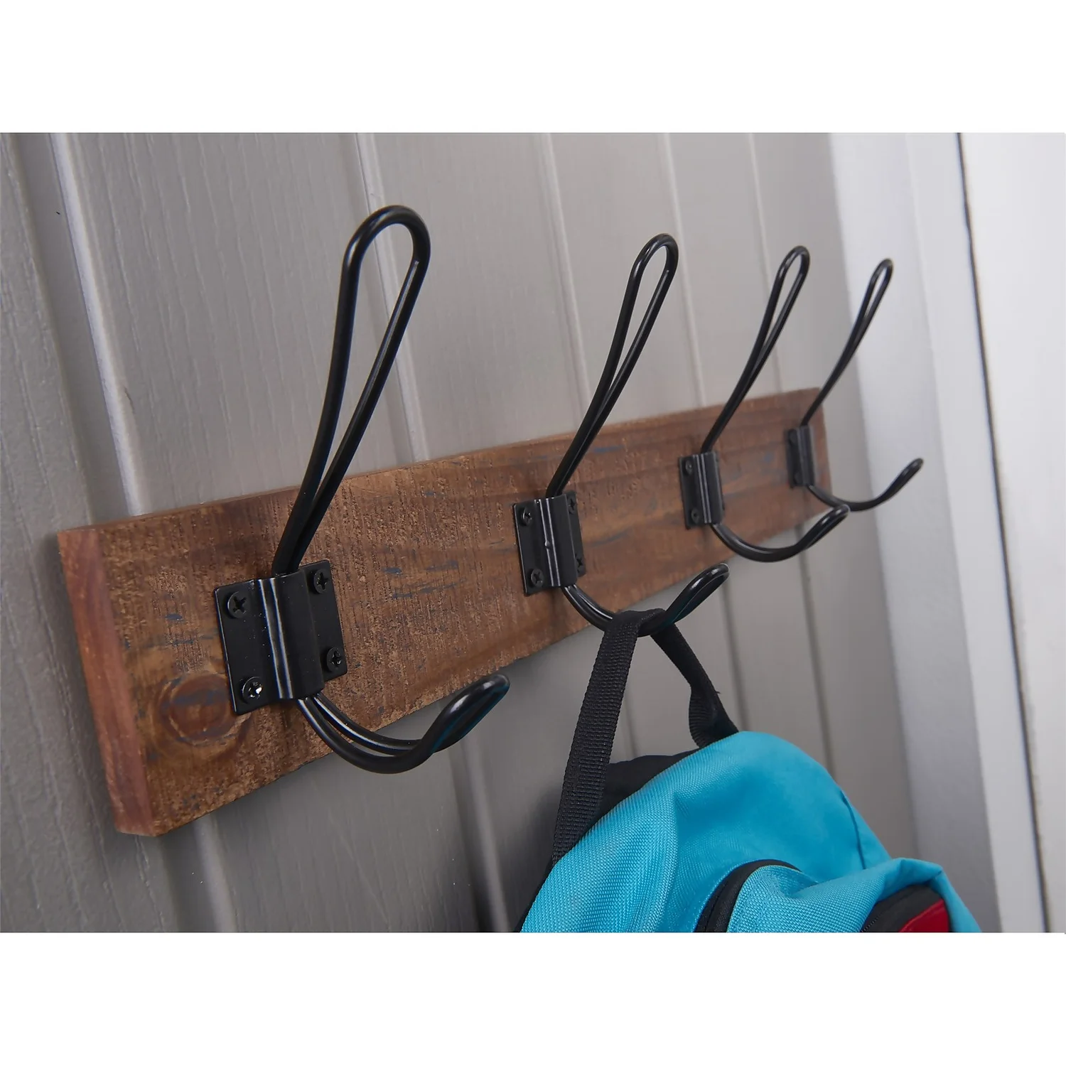 4 Black Wire Hook On Antique Board - Image 3