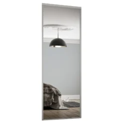Classic Sliding Wardrobe Door Mirror With Silver Frame (W)914mm