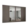Shaker 4 Door Sliding Wardrobe Kit Stone Grey Panel / Mirror With Stone Grey Frame (W)2290 X (H)2260mm