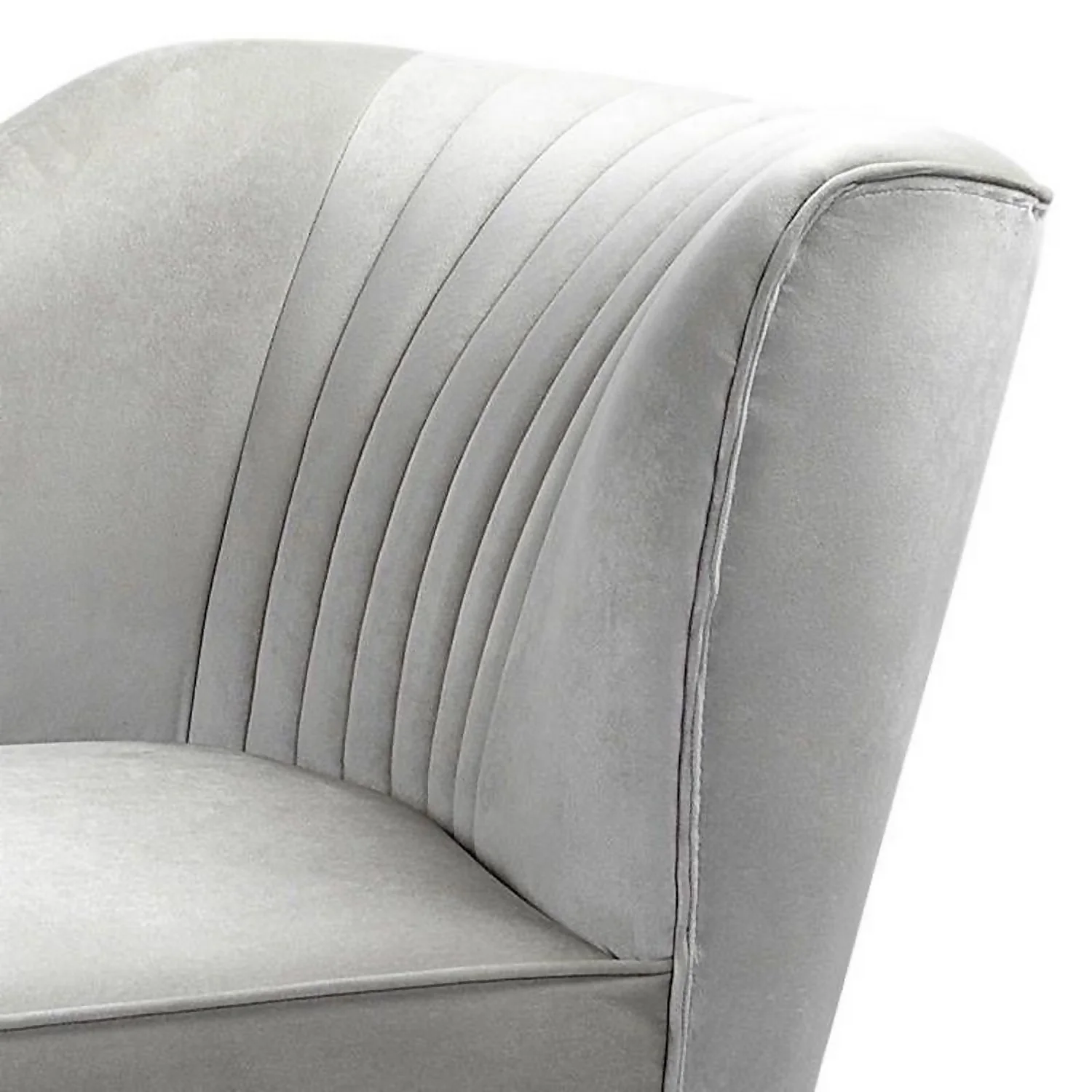 Lara Luxury Velvet Chaise Longue - Silver - Image 4