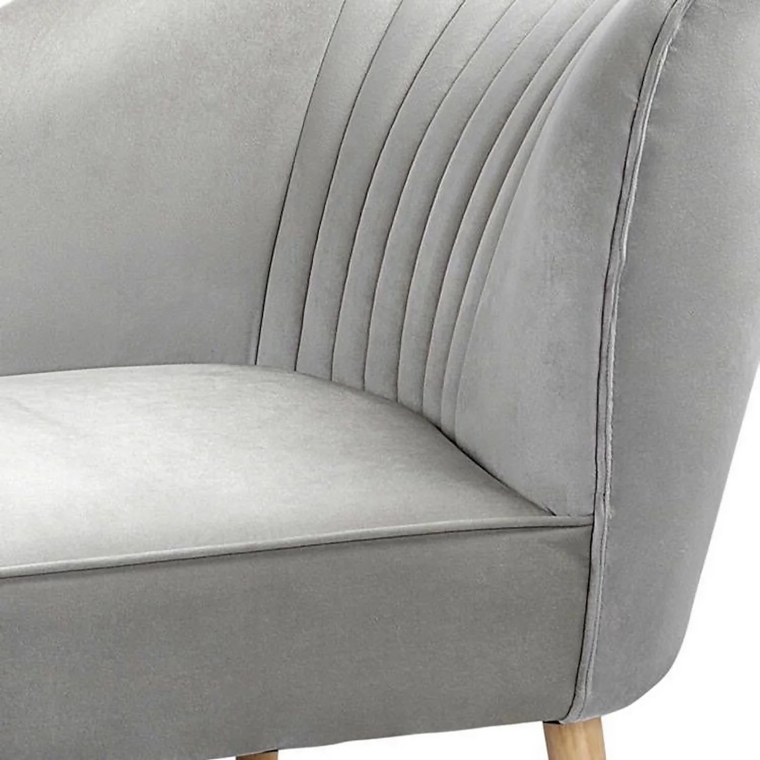 Lara Luxury Velvet Chaise Longue - Silver - Image 5