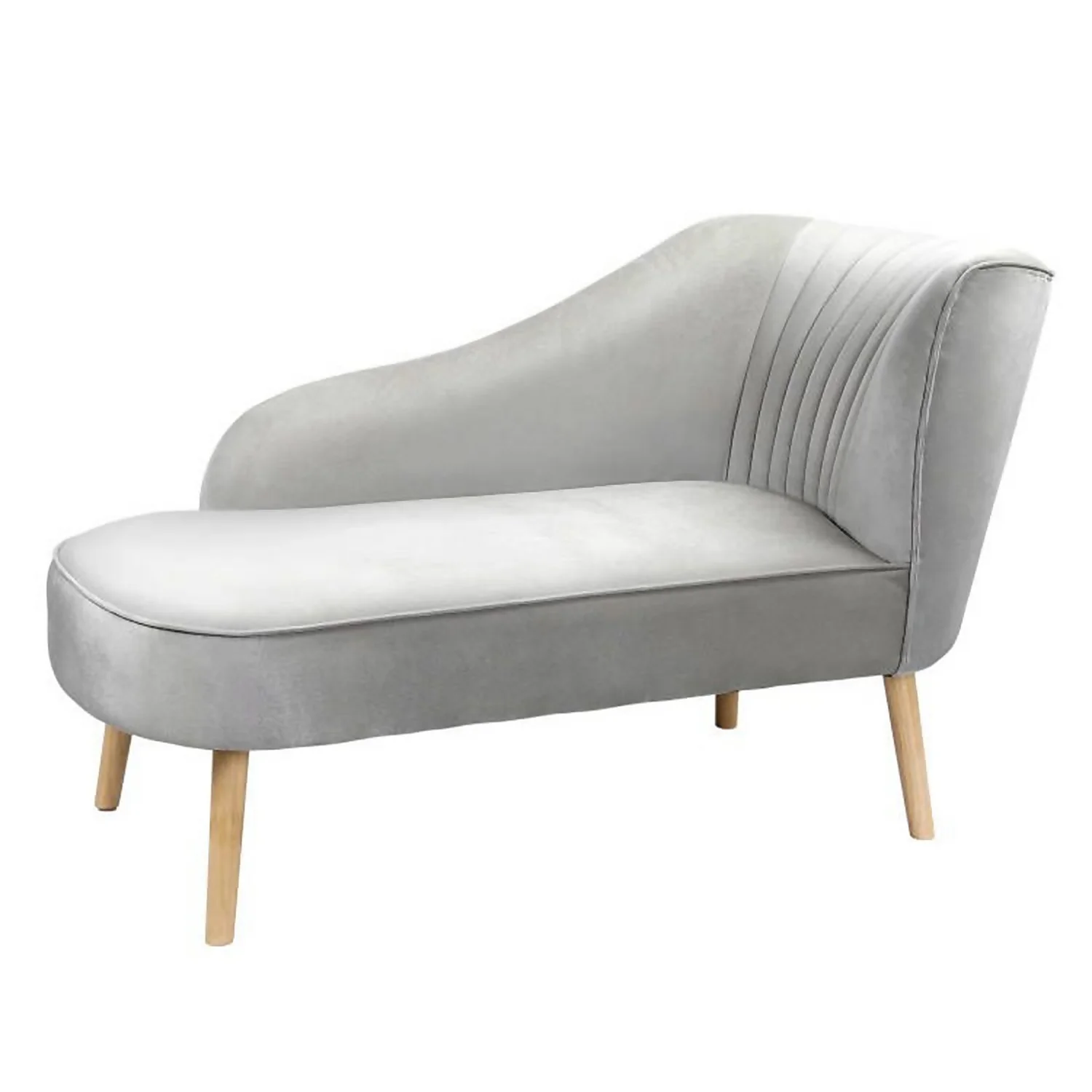 Lara Luxury Velvet Chaise Longue - Silver