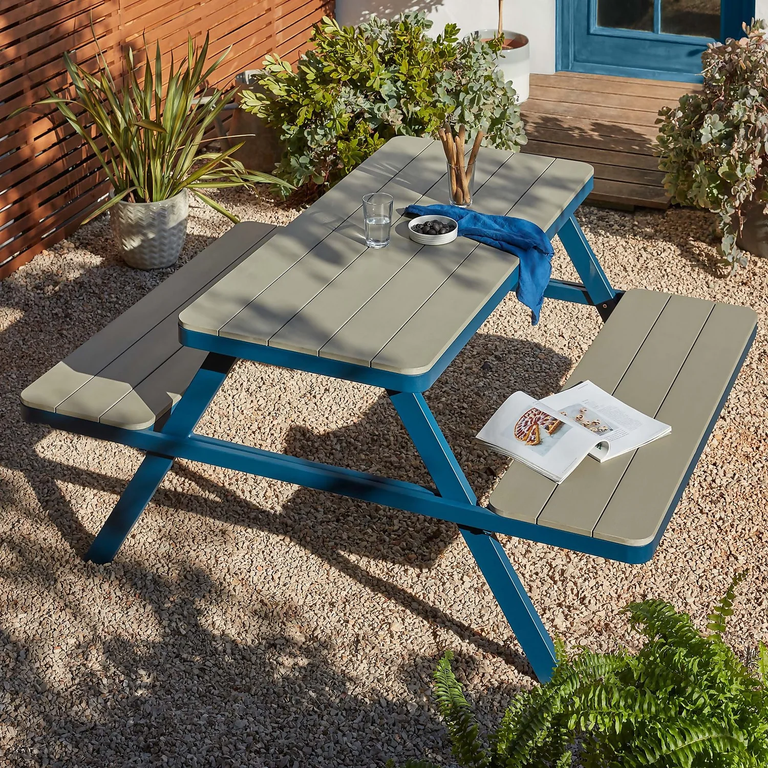 Picnic Bench - Navy & Grey - Image 2