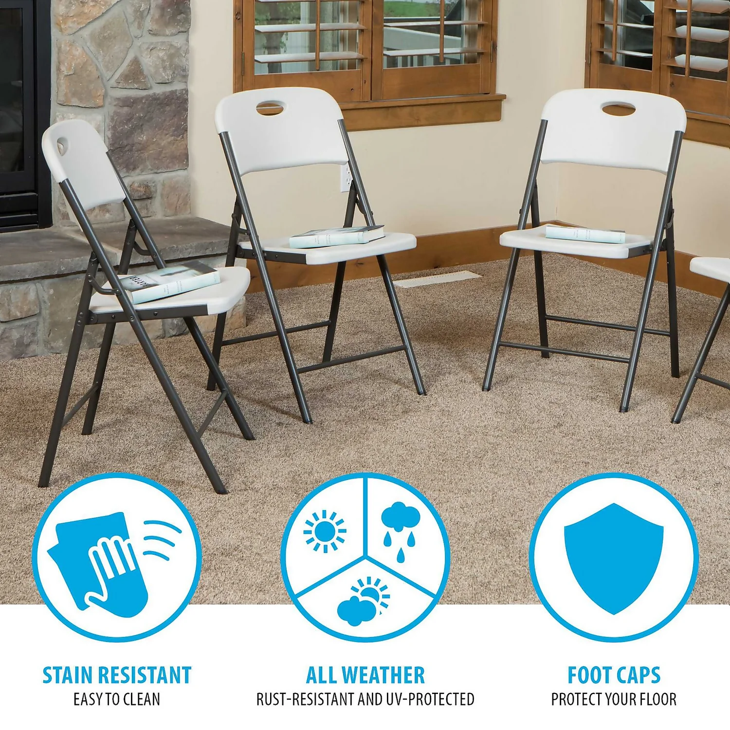 Lifetime Blow Moulded Folding Chair - Image 5