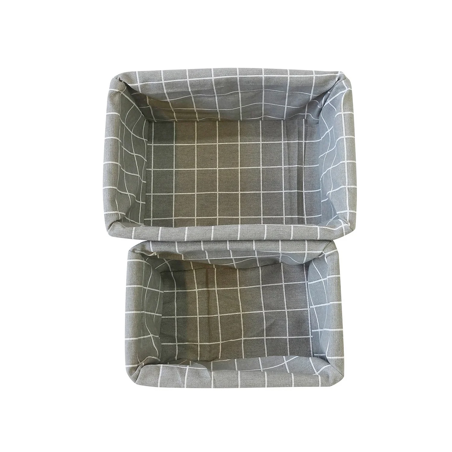 Set Of 2 White Willow Lined Baskets - Image 3