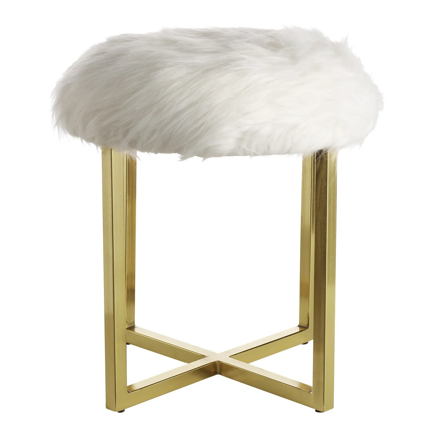 Mary Furry Stool - White - Image 3