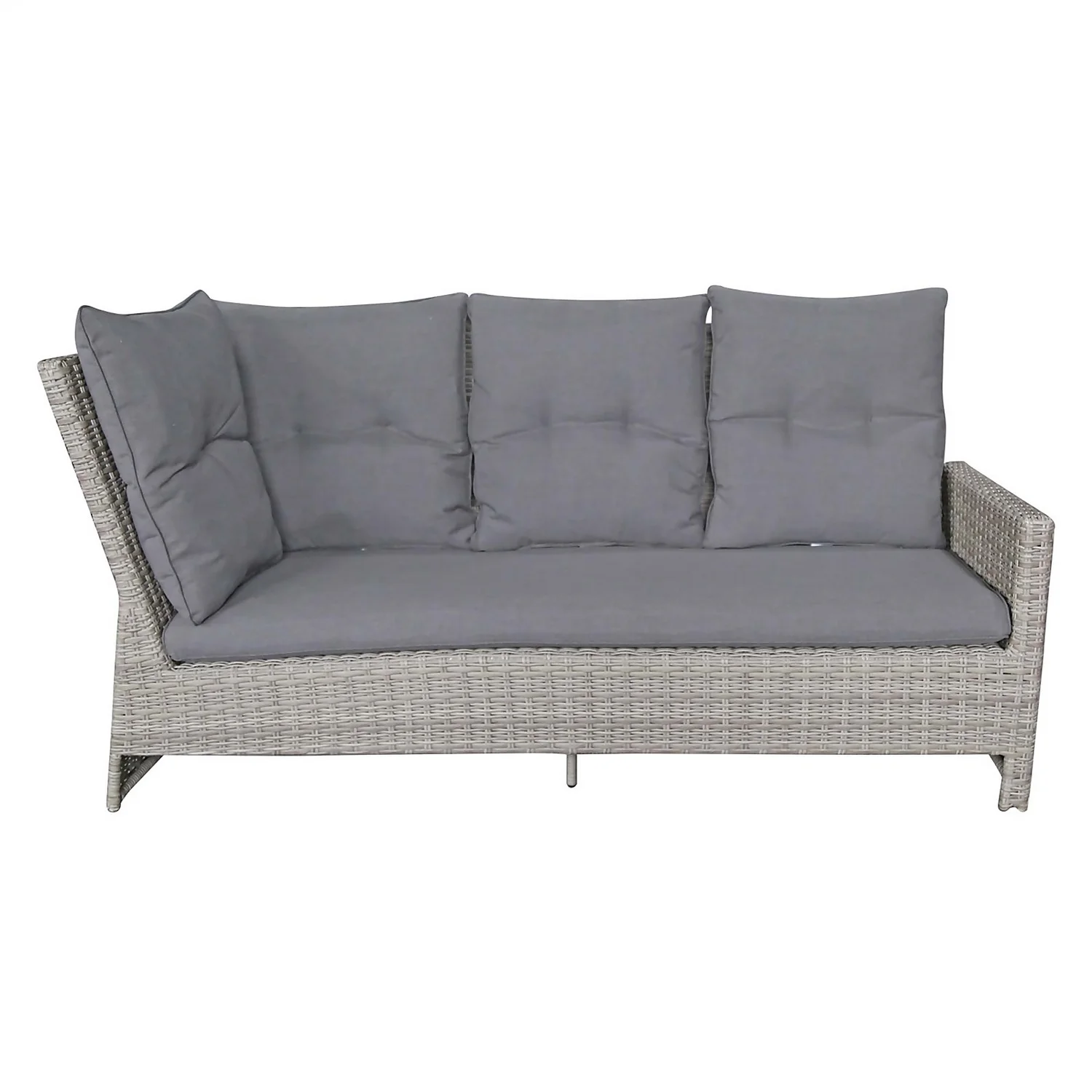 Mortimer Grey Rattan Garden Corner Sofa Set - Image 6